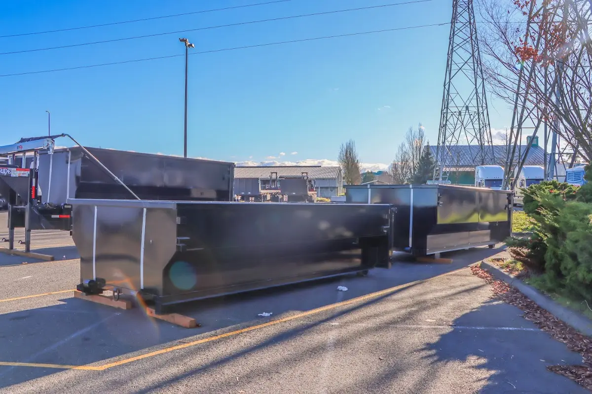 Roll-off dumpster ready for waste disposal at job site for Yard Waste Dumpster Rental in Tracyton